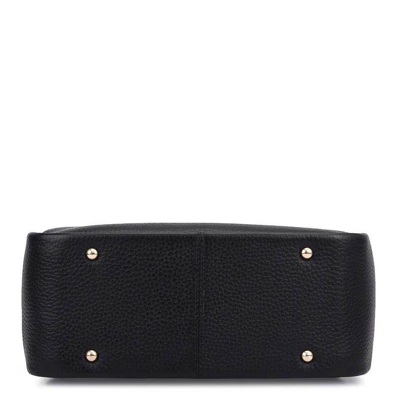 Da Milano Black Small Wax Leather Satchel - Black for Women | Best Price UAE